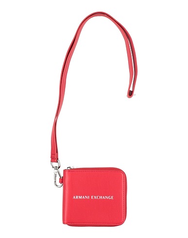 ARMANI EXCHANGE Small Leather Goods Red 100% Polyester, Polyurethane