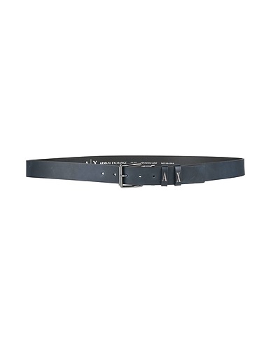 ARMANI EXCHANGE Leather belt Midnight blue 100% Cow leather