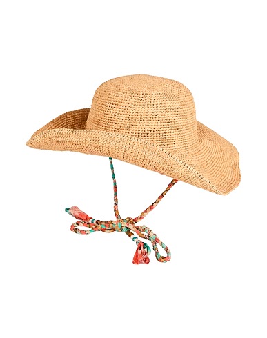 ALANUI 모자 베이지 100% 천연 라피아, 코튼