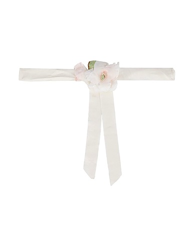 MONNALISA Belt Off white 100% Polyester, Silk