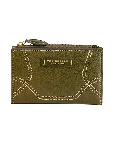 THE BRIDGE Бумажник Зелёный милитари Воловья кожа