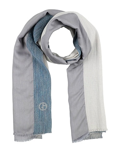 GIORGIO ARMANI Scarves and foulards Grey 54% Virgin Wool, 22% Viscose, 12% Silk, 12% Polyamide