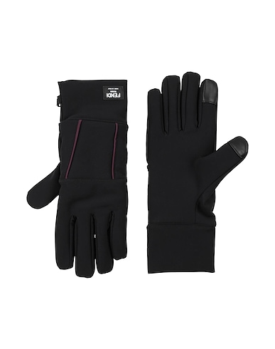 FENDI Gloves Black 75% Polyamide, 25% Elastane, Polyurethane resin