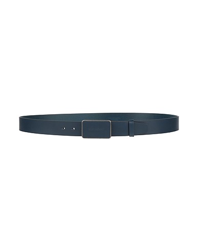 DOLCE&GABBANA Leather belt Navy blue 100% Calfskin