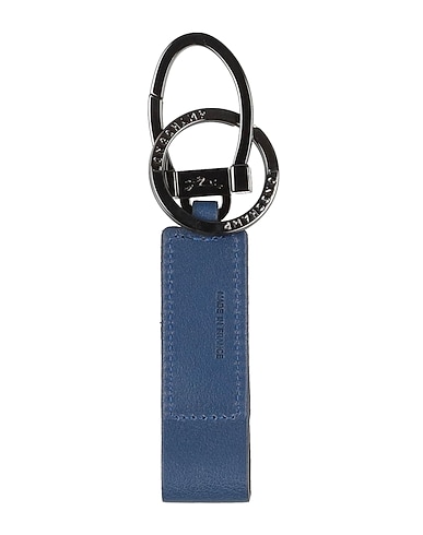 LONGCHAMP Schlüsselanhänger Blau Leder, Metall