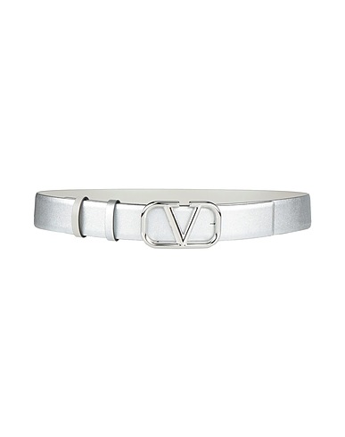 VALENTINO GARAVANI Regular belt Silver Leather