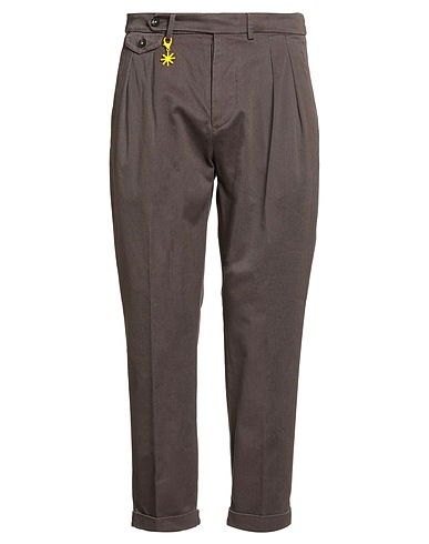 MANUEL RITZ Casual trouser Brown 73% Cotton, 24% Polyester, 3% Elastane