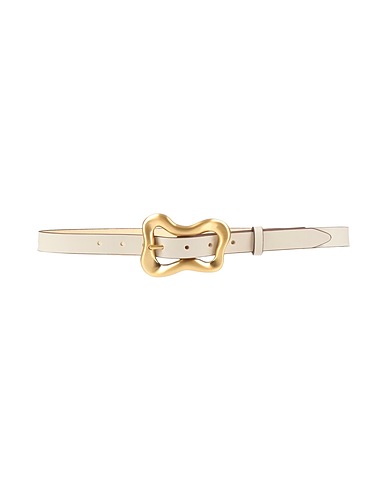 RAG & BONE Schmaler Gürtel Cremeweiß Leder