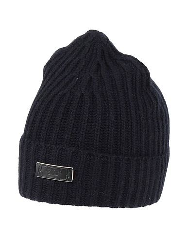 AGNONA Hat Midnight blue Cashmere, Calfskin