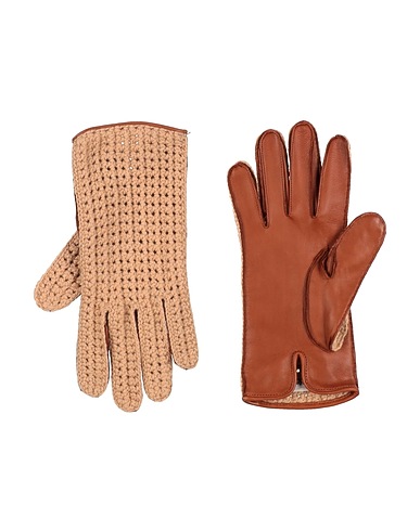 AGNONA Handschuhe Beige 100% Kaschmir, Lammleder, Metall