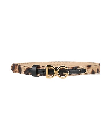 DOLCE&GABBANA Thin belt Khaki 78% Cotton, 10% Silk, 10% Calfskin, 2% Viscose