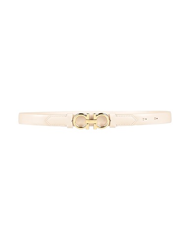 FERRAGAMO Cintura Sottile Avorio Pelle