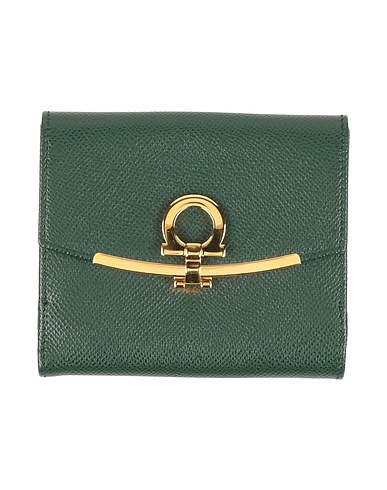 FERRAGAMO Brieftasche Dunkelgrün Leder