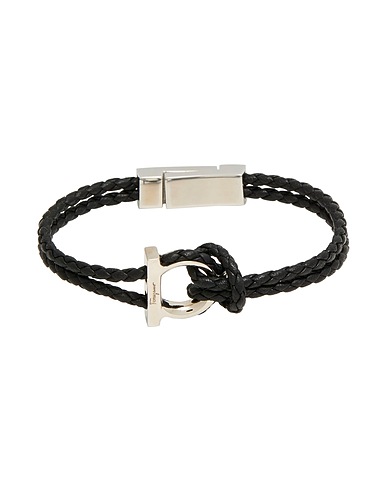 FERRAGAMO Bracelet Black 80% Leather, 20% Brass