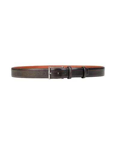 SANTONI Leather belt Charcoal Leather
