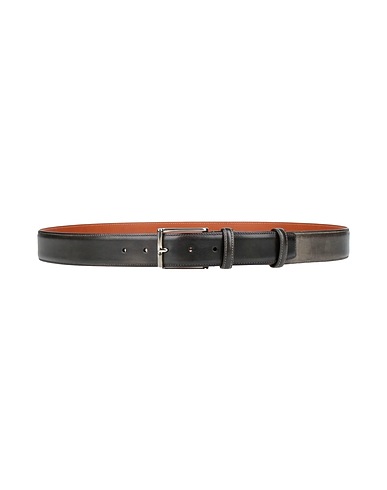 SANTONI Leather belt Dark green Leather