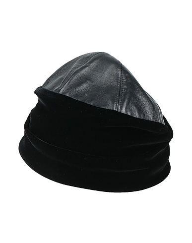 GIORGIO ARMANI Hat Black 66% Viscose, 32% Cupro, 2% Elastane, Calfskin