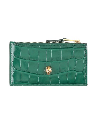 MCQUEEN Pouch Dark green Leather