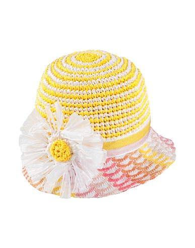 MISSONI KIDS Hat Yellow 78% Rayon, 22% Wool