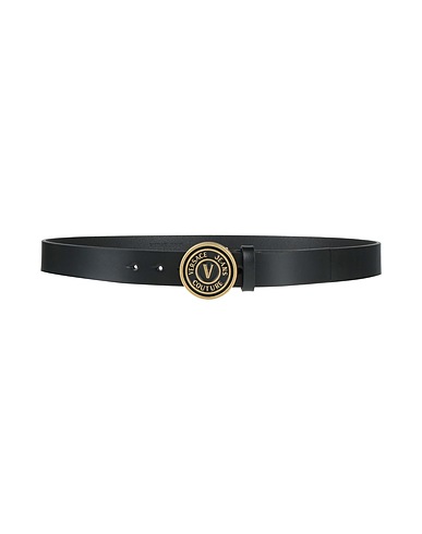 VERSACE JEANS COUTURE Δερμάτινη ζώνη Μαύρο Δέρμα