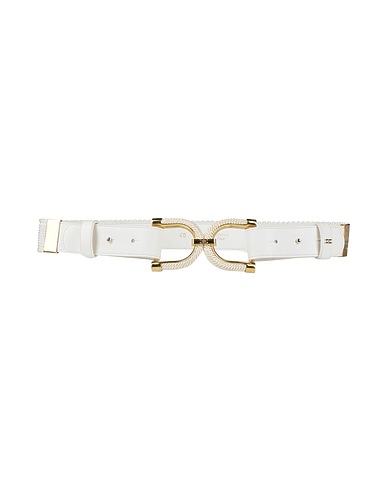 ELISABETTA FRANCHI Belts Ivory Textile fibers