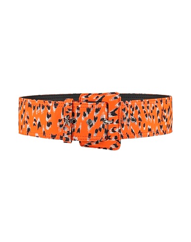 PATRIZIA PEPE High-waist belt Orange Leather, Textile fibres