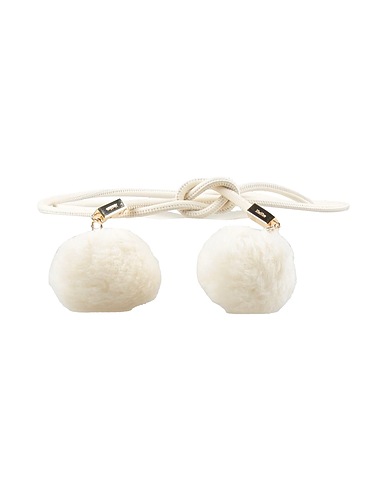 MAX MARA Thin belt White Shearling, Alpaca wool, Virgin Wool, Silk
