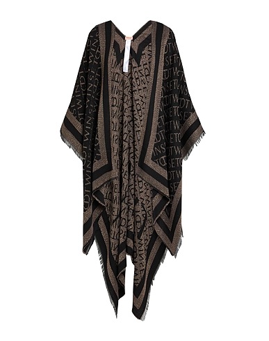 TWINSET Cloak Black 45% Acrylic, 45% Polyester, 6% Wool, 2% Other Fibres, 2% Polyamide