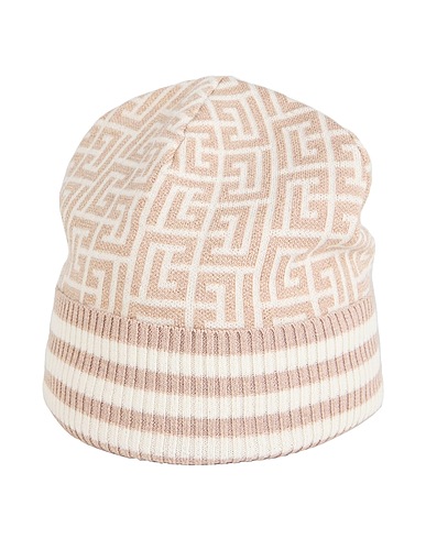 BALMAIN Hat Sand 95% Wool, 4% Cupro, 1% Metallic fiber