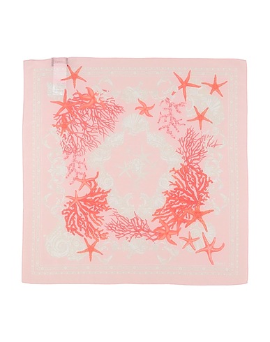 VERSACE Scarves and foulards Light pink 73% Cotton, 27% Silk