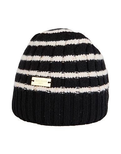 BALMAIN Hat Black 93% Cashmere, 4% Polyamide, 2% Wool, 1% Polyester