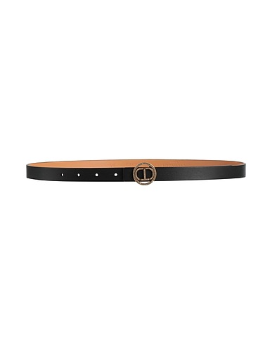 TWINSET Thin belt Black 100% Polyurethane