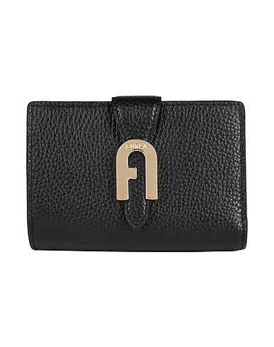 FURLA Wallet Black 100% Leather