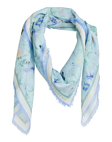 GIVENCHY Scarves and foulards Sky blue 65% Cashmere, 35% Silk