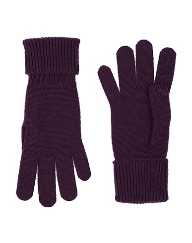 BURBERRY Gloves Plum 95% Cashmere, 5% Polyamide