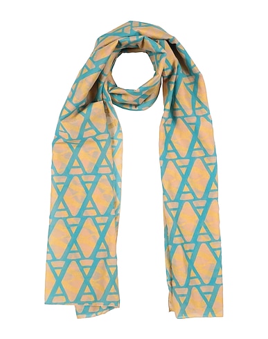 ALESSIA SANTI Scarves and foulards Turquoise 72% Cotton, 28% Silk