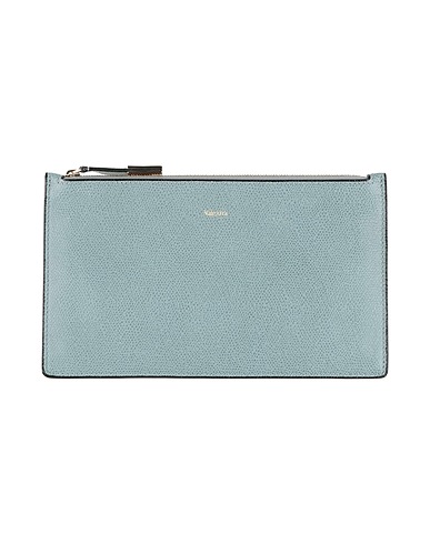 VALEXTRA Pouch Light blue 100% Calfskin