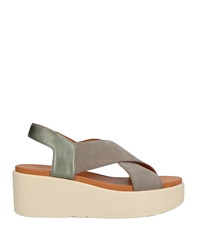 GEOX Sandals Military green Leather