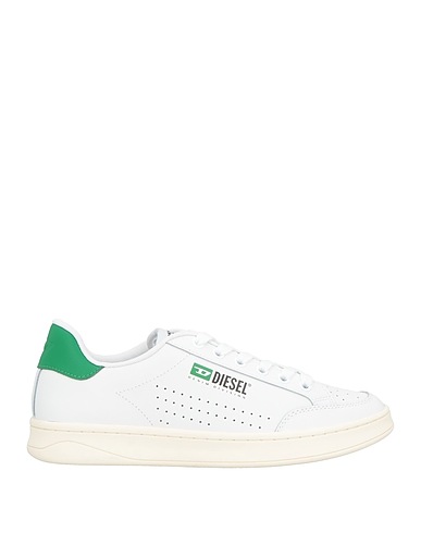 DIESEL Sneakers Green Cow leather, Textile fibres