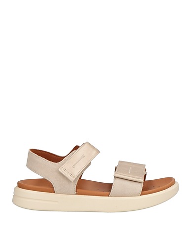 GEOX Sandals Platinum Leather, Textile fibres