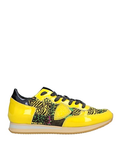 PHILIPPE MODEL Sneakers Yellow Leather, Textile fibres