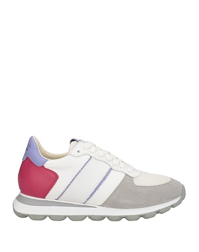 GEOX Sneakers White Textile fibres, Leather