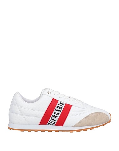 BIKKEMBERGS Sneakers White Calfskin, Textile fibres