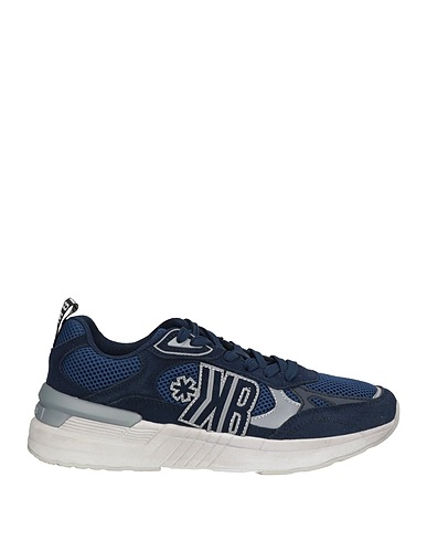 BIKKEMBERGS Sneakers Navy blue Textile fibres, Leather