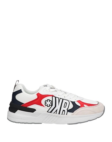 BIKKEMBERGS Sneakers Blanc Cuir, Fibres textiles