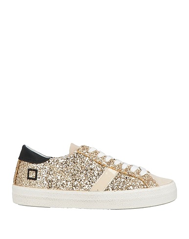 D.A.T.E. Sneakers Gold Leather, Textile fibres