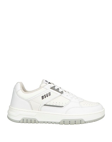MSGM Sneakers White Leather, Textile fibers