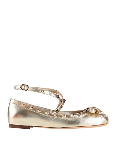 VALENTINO GARAVANI Ballerinas Platin Leder
