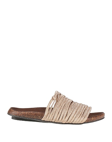 DICIOTTOPIÙ Sandals Gold Textile fibres