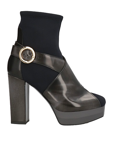 POLLINI Ankle boot Leather, Textile fibres